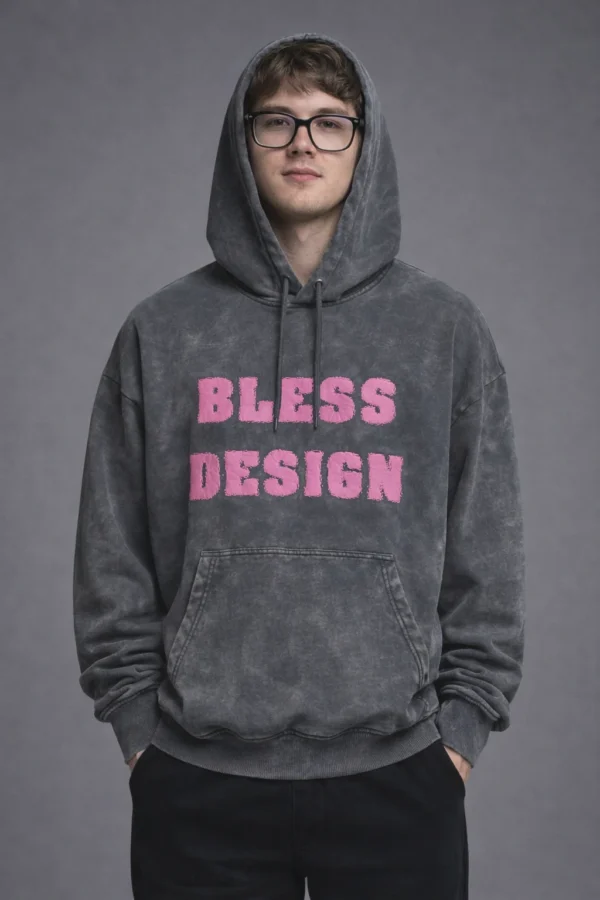 Puff Print Washed Hoodie